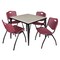 Regency Kahlo Square Table & Chair Sets, 36 W, 36 L, 29 H, Wood, Metal, Plastic Top, Maple TPL3636PLBK47BY - alternate 1